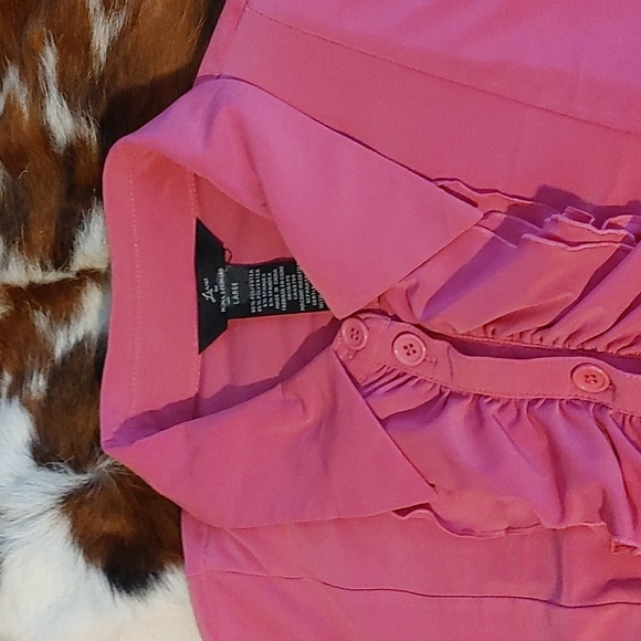 3/$50 Lennie Pink Frilled Blouse Sz L - Picture 5 of 6
